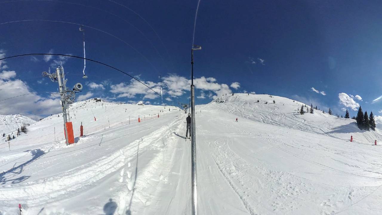 Aiglon beginner drag lift in the Champagny sector of La Plagne