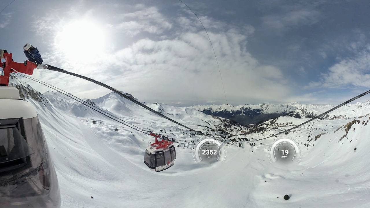 Funiplagne lift in the Grande Rochette sector of La Plagne