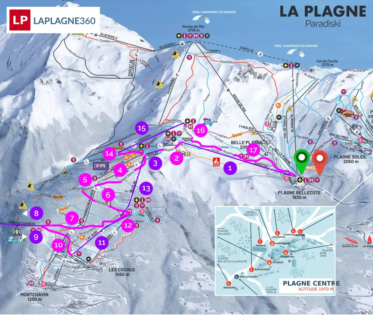 How to get from La Plagne to Les Arcs Paradiski
