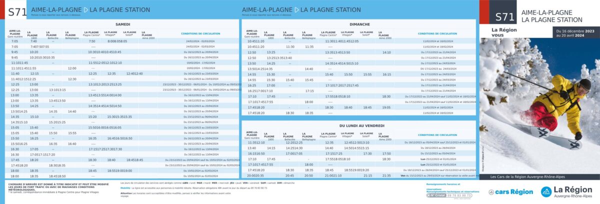 bus times from aime to la plagne - getting to la plagne by train