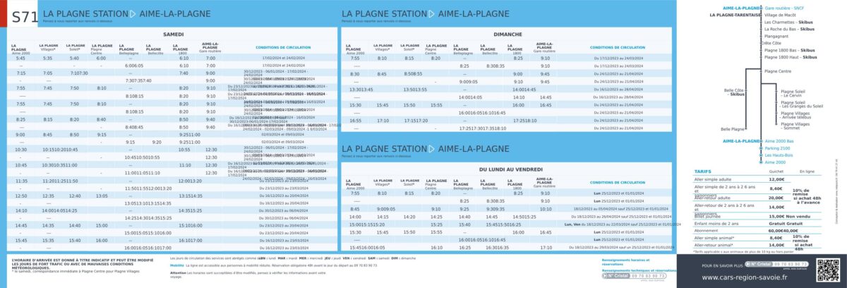 bus times from la plagne to aime
