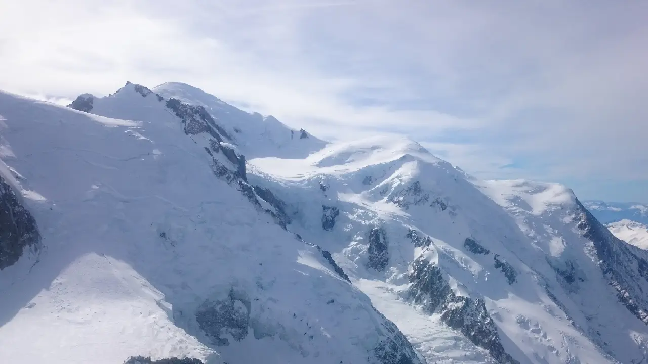 views of Mont Blanc from La Plagne