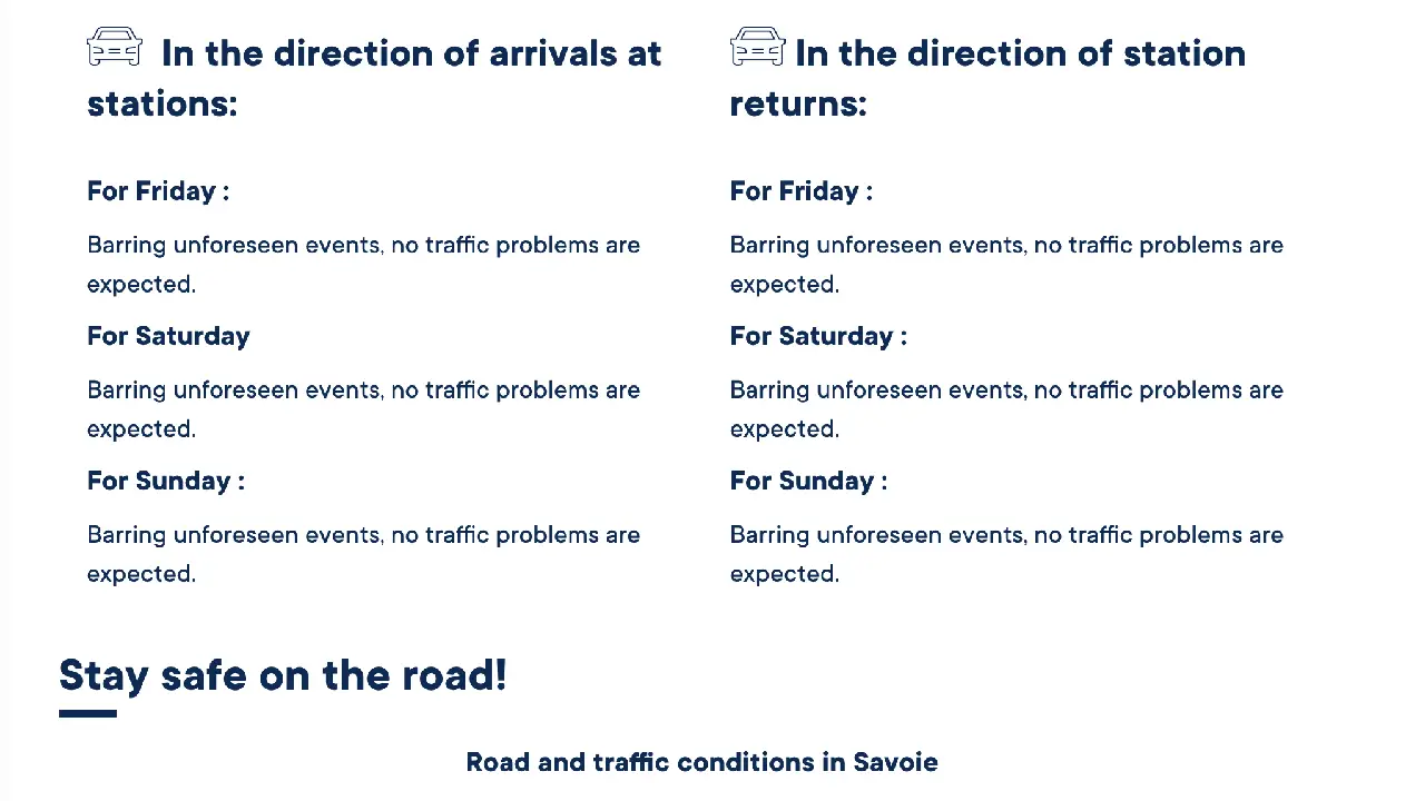 Live traffic and travel updates from Les Arcs