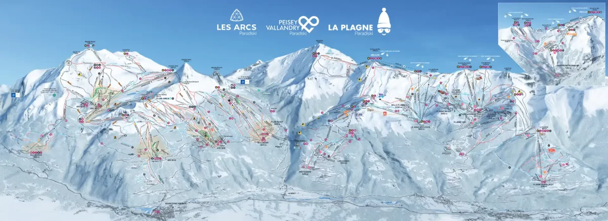 Paradiski piste map - La Plagne and Les Arcs