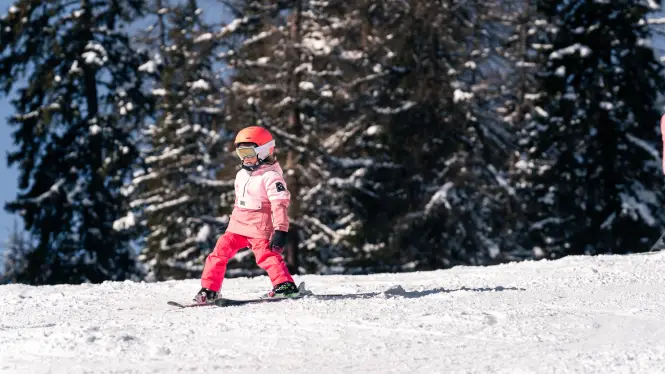beginner child skier in La Plagne