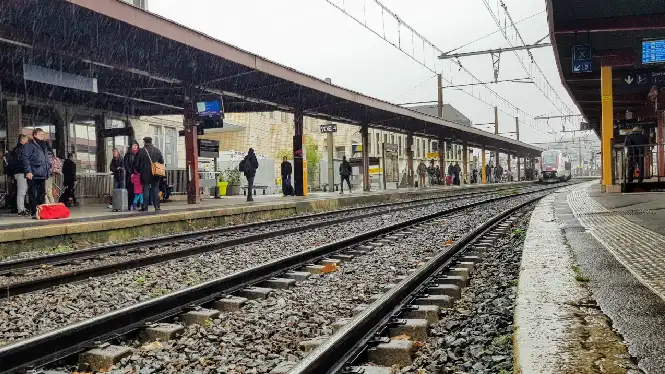 Chambéry train station en route to La Plagne from Lyon