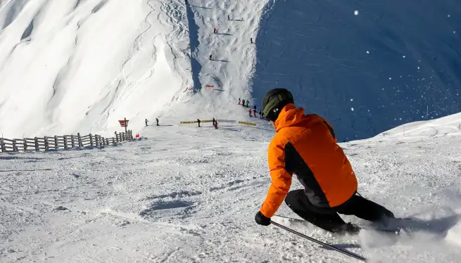 skier in the Champagny area of la Plagne