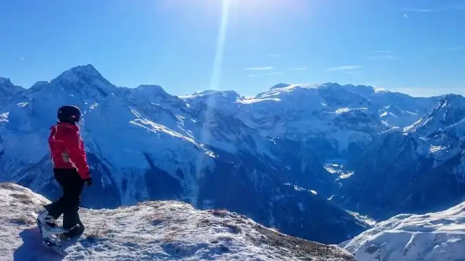 View from the top of La Plagne's Grande Rochette in January