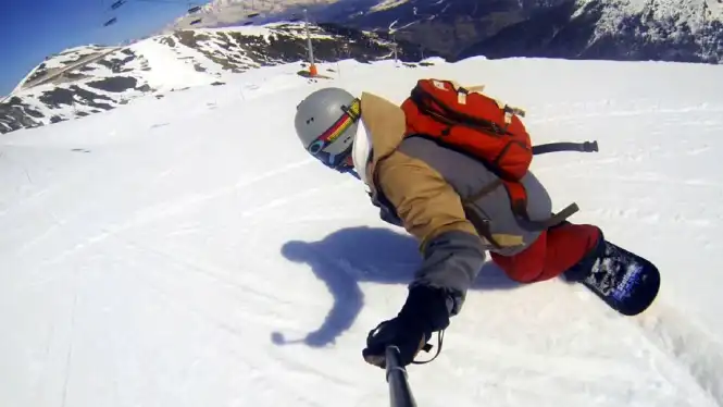 Riding in La Plagne above Plagne Montchavin