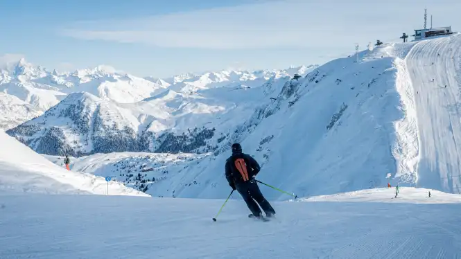 View over La Plagne from Les Verdons