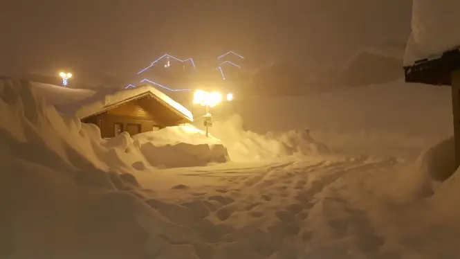 A snowy view in Plagne Soleil, La Plagne
