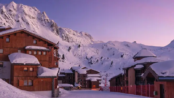 A view of the street pistes in Belle Plagne, La Plagne