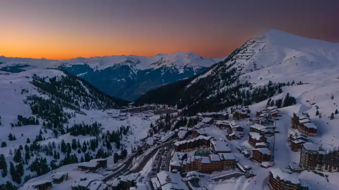 La Plagne view at night