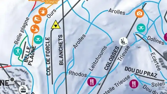 Arolles piste in the Bellecôte sector of La Plagne