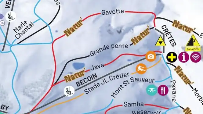 Gavotte piste in the Biolley / Aime 2000 sector of La Plagne