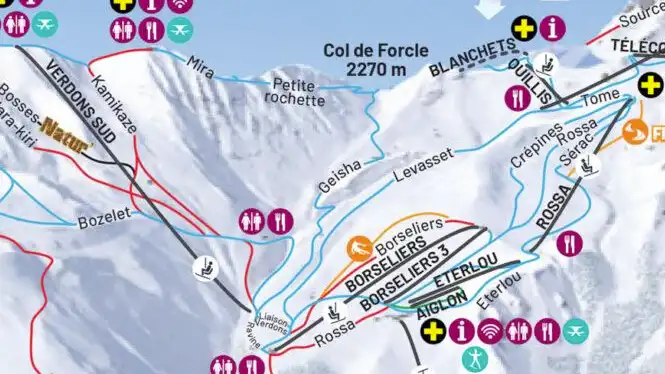 Geisha piste in the Champagny sector of La Plagne