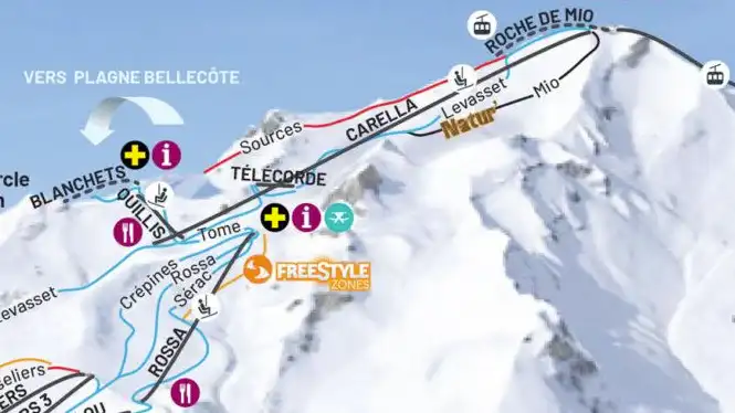 Levasset Haut piste in the Bellecôte sector of La Plagne