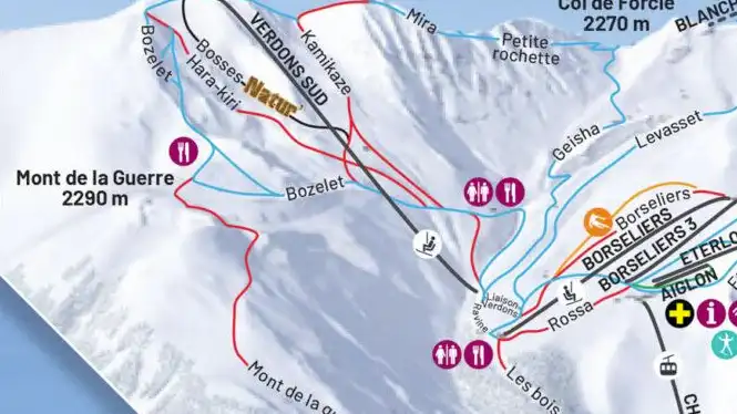 Mont de la Guerre piste in the Champagny sector of La Plagne