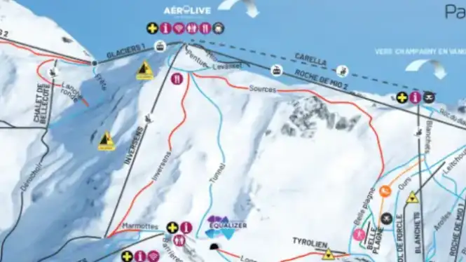 Tunnel piste in the Bellecôte sector of La Plagne