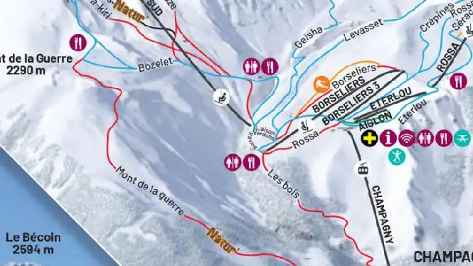 Ravine piste in the Champagny sector of La Plagne