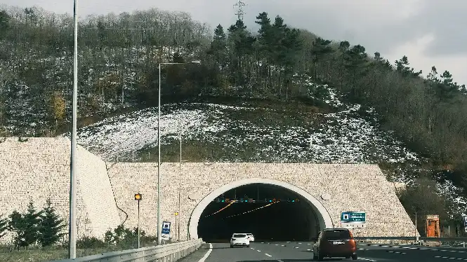 Road tunnel towards La Plagne