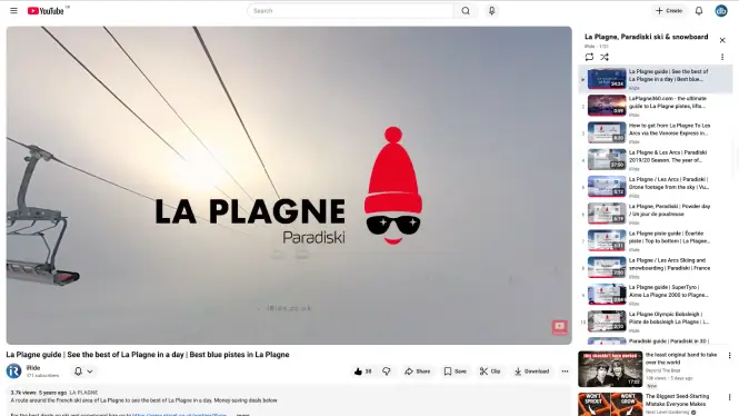 IRide YouTube La Plagne video channel