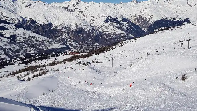 View over Arc 1800 in Les Arcs Paradiski