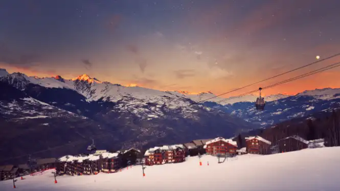 View over Plagne Montalbert in La Plagne Paradiski