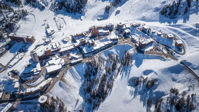 Paradiski and La Plagne from the air - an image of Plagne Centre