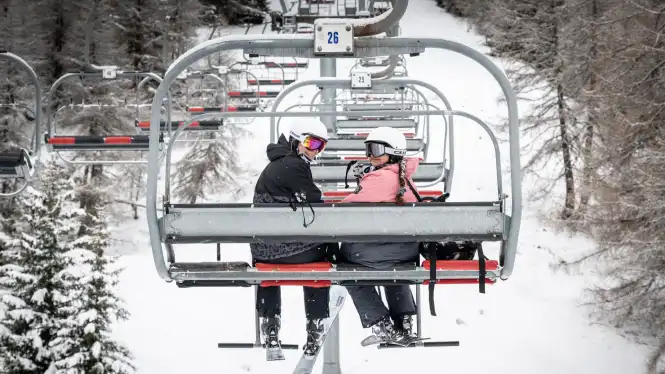 chairlift in Plagne 1800, part of the Aime 2000 / biolley sector of La Plagne