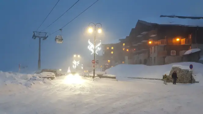A quiet road in Belle Plagne, La Plagne
