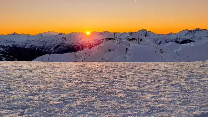 Sunset over La Plagne
