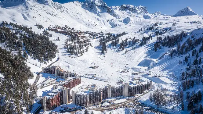 View over Plagne Bellecote and Belle Plagne - part of the See La Plagne in a day tour