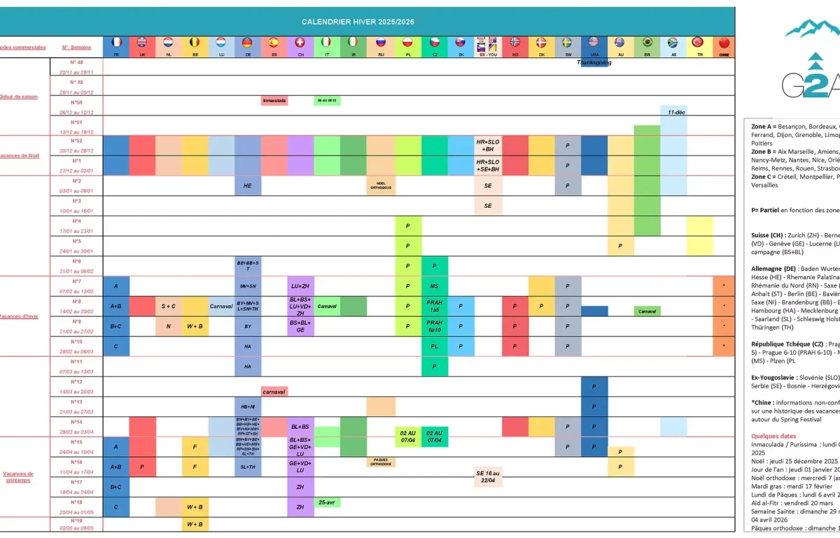 School holidays across Europe through 2025-26