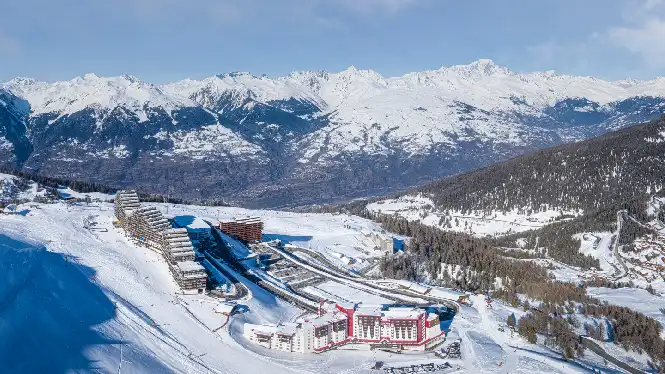 View over Aime 2000 in La Plagne