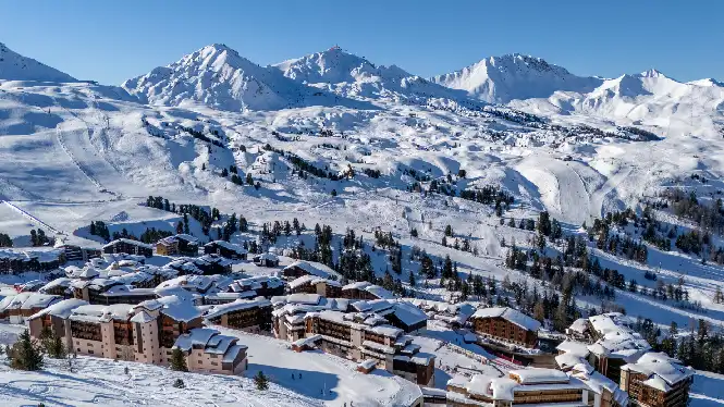 View over Belle Plagne in La Plagne
