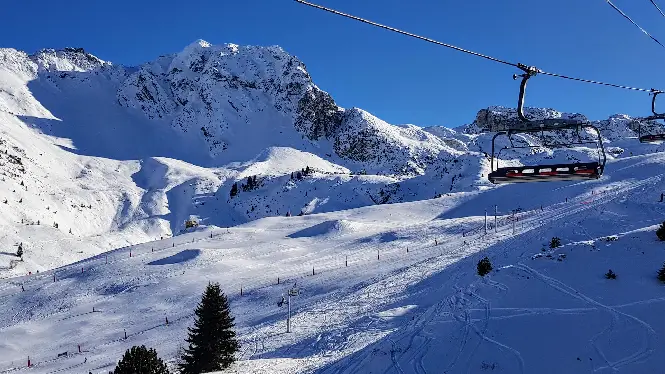 Typical snow conditions in La Plagne in January