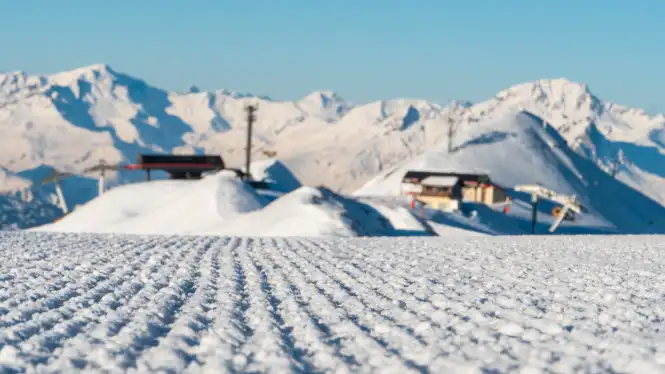 View from the top of Grande Rochette over to Les Verdons blue runs