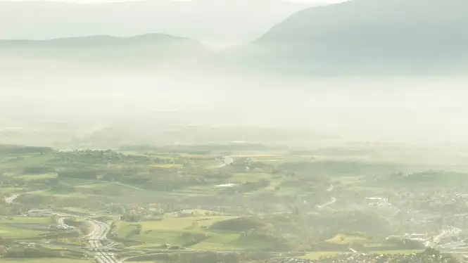 Image of a highway through the French mountains explaining transfer times to La Plagne