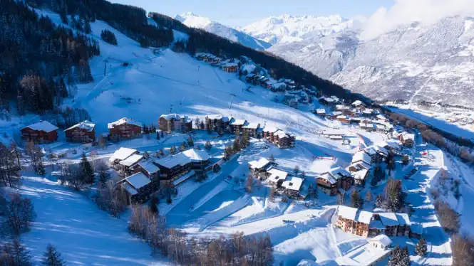 Plagne Montalbert village from above