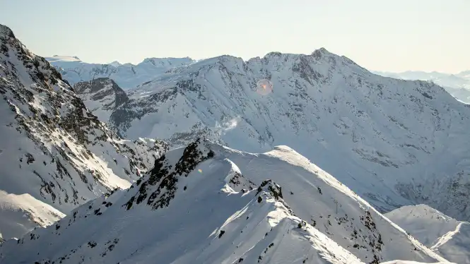 Les Arcs mountain peaks used on a page about the Les Arcs Paradiski webcams