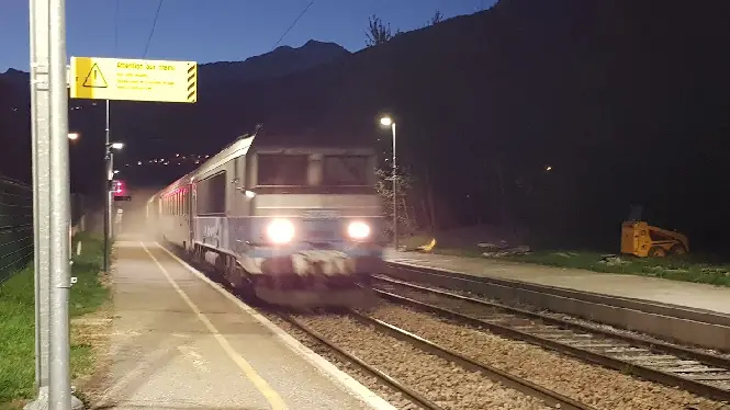 Aime train station below La Plagne