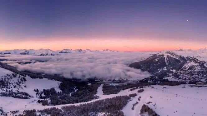 View over La Plagne, Les Arcs, Paradiski