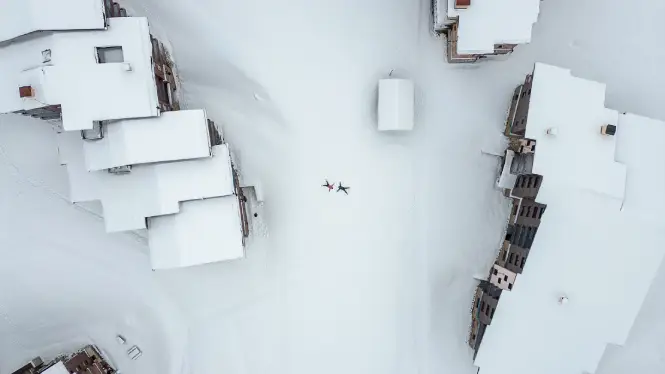 Belle Plagne in La Plagne from above