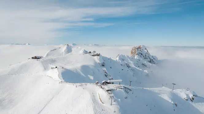 Courchevel ski resort in the Three Valleys ski area near La Plagne