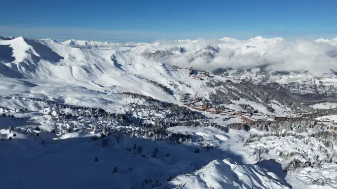 Looking over the pistes of La Plagne, Paradiski