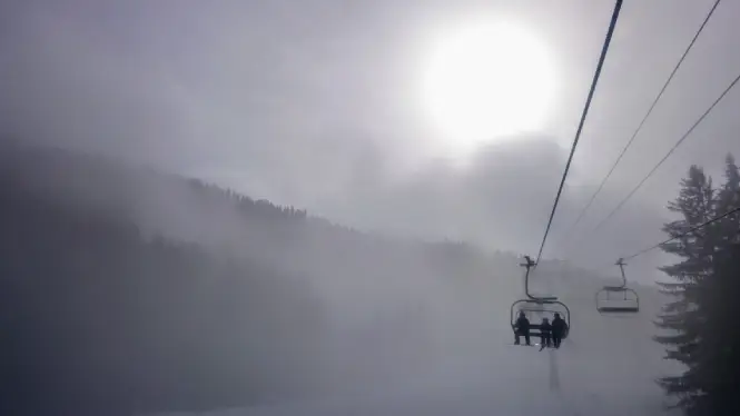Riding La Plagne in bad weather