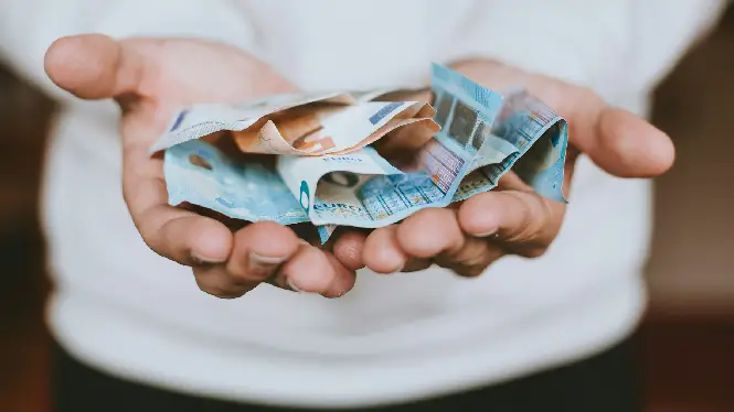 A bundle of Euro notes