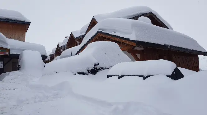 Deep snow in La Plagne's Belle Plagne