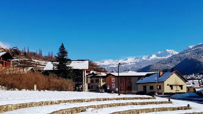 Aime-la-Plagne in the valley below La Plagne and Les Arcs